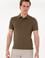 Erkek Slim Fit Polo Yaka Haki Triko Tişört