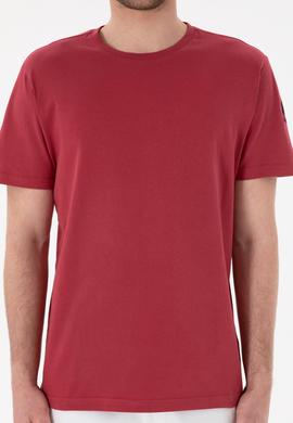 Erkek Regular Fit Bisiklet Yaka Vişne Basic Tişört - 50305985208