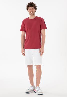 Erkek Regular Fit Bisiklet Yaka Vişne Basic Tişört - 50305985208