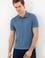 Erkek Slim Fit Polo Yaka Koyu Mavi Triko Tişört