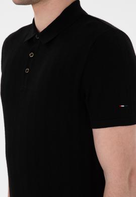 Erkek Slim Fit Polo Yaka Siyah Triko Tişört - 50306474023