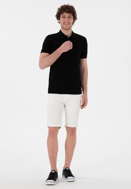 Erkek Slim Fit Polo Yaka Siyah Triko Tişört - 50306474023