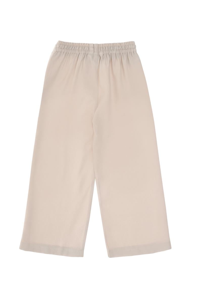 Kız Çocuk Bej Loose Fit Modal Karışımlı Kanvas Pantolon - 50309120011