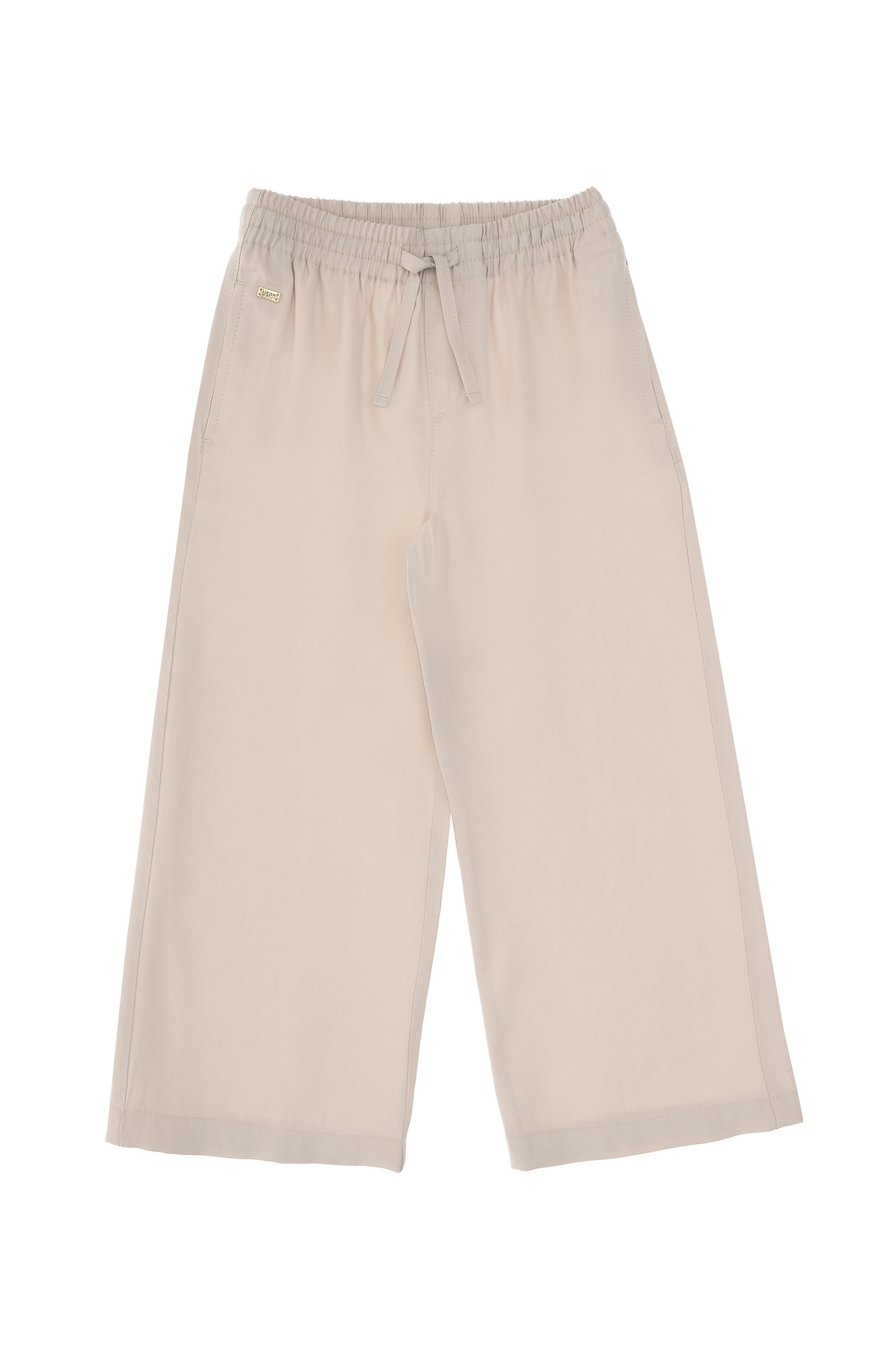 Kız Çocuk Bej Loose Fit Modal Karışımlı Kanvas Pantolon - Image 5
