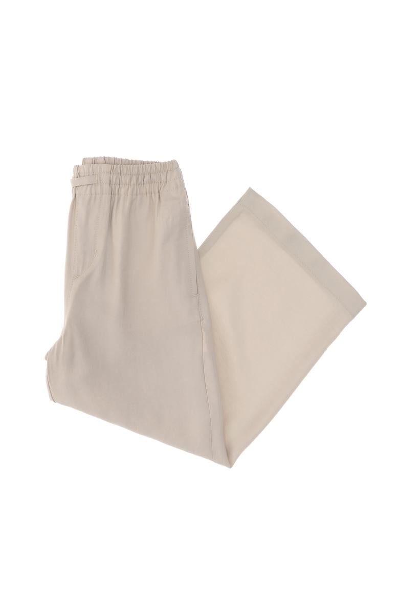 Kız Çocuk Bej Loose Fit Modal Karışımlı Kanvas Pantolon - 50309120011