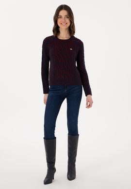 Kadın Lacivert Bisiklet Yaka Kazak - 50293048004