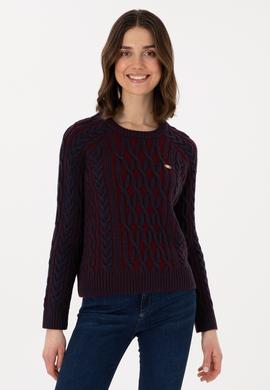 Kadın Lacivert Bisiklet Yaka Kazak - 50293048004