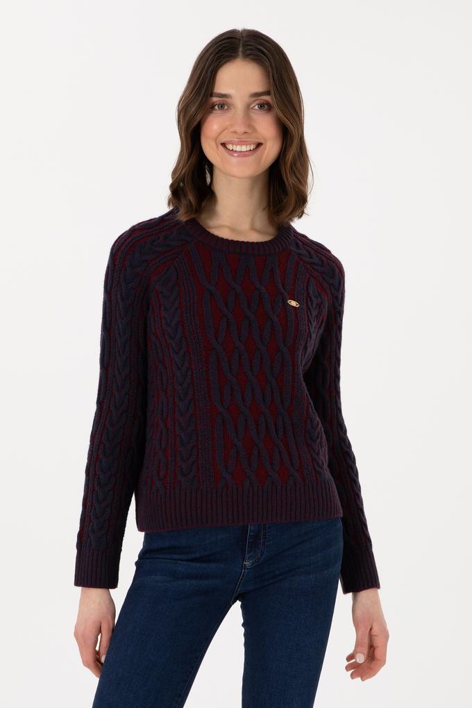 Kadın Lacivert Bisiklet Yaka Kazak