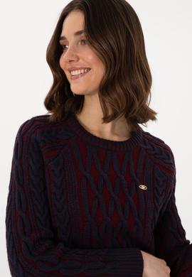 Kadın Lacivert Bisiklet Yaka Kazak - 50293048004