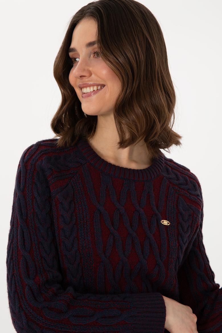 Kadın Lacivert Bisiklet Yaka Kazak - 50293048004