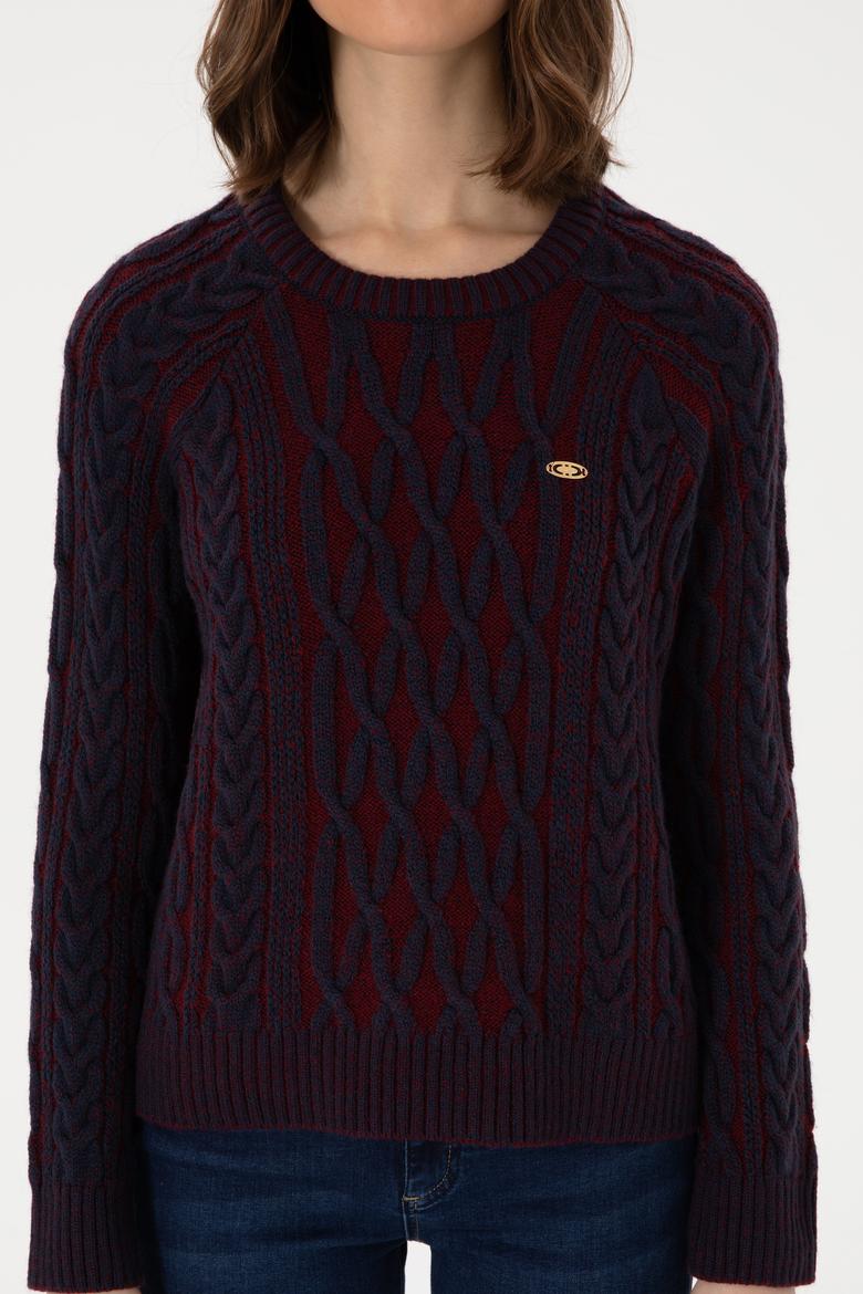 Kadın Lacivert Bisiklet Yaka Kazak - 50293048004