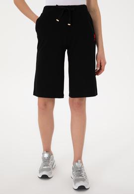 Kadın Siyah Örme Şort - 50300866015