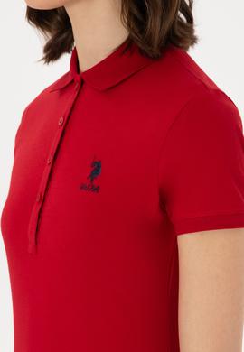 Kadın Kırmızı Basic Polo Yaka Tişört - 50300896236