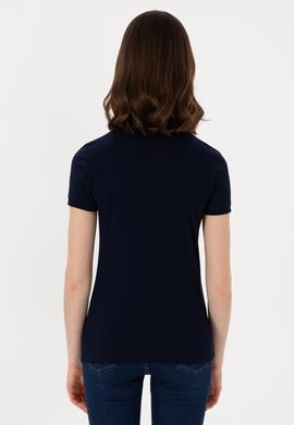 Kadın Lacivert Basic Polo Yaka Tişört - 50300830024