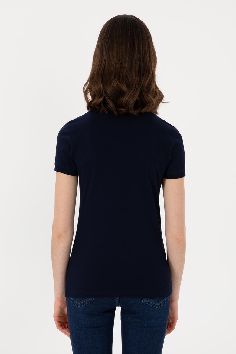 Kadın Lacivert Basic Polo Yaka Tişört - 50300830024