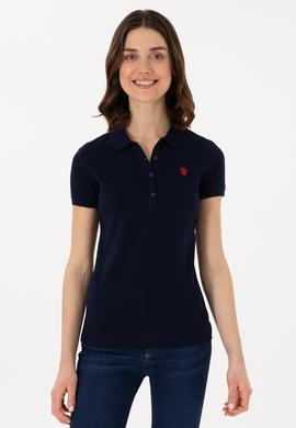 Kadın Lacivert Basic Polo Yaka Tişört - 50300830024