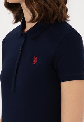 Kadın Lacivert Basic Polo Yaka Tişört - 50300830024
