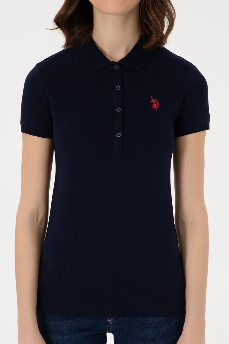 Kadın Lacivert Basic Polo Yaka Tişört - 50300830024