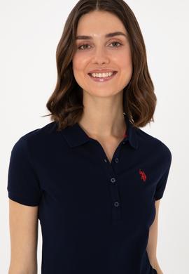 Kadın Lacivert Basic Polo Yaka Tişört - 50300830024