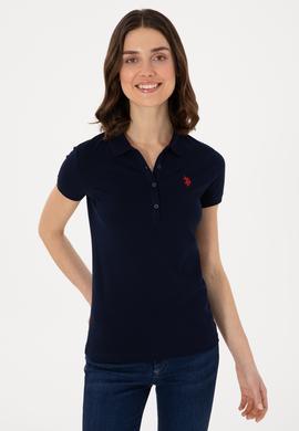 Kadın Lacivert Basic Polo Yaka Tişört - 50300830024