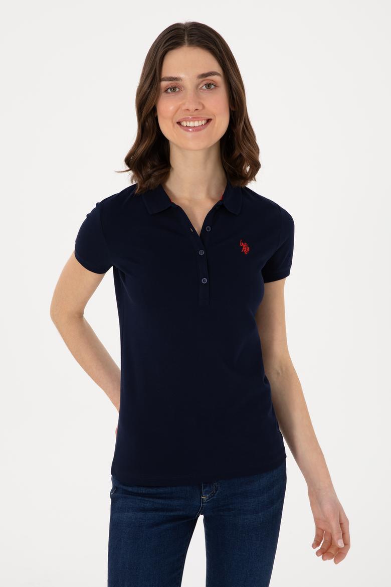 Kadın Lacivert Basic Polo Yaka Tişört - 50300830024