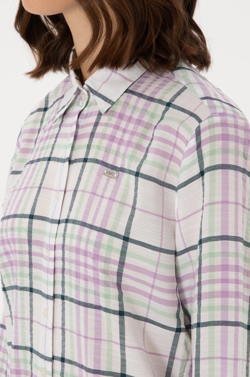 Kadın Lila Uzun Kollu Gömlek