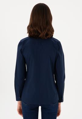 Kadın Lacivert Uzun Kollu Basic Gömlek - 50298089019