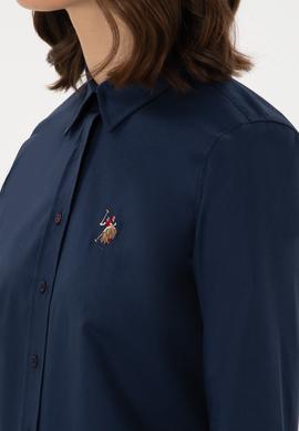 Kadın Lacivert Uzun Kollu Basic Gömlek - 50298089019