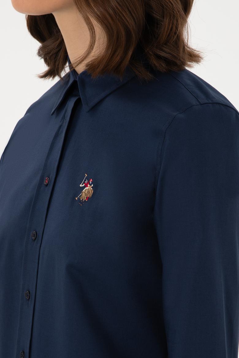 Kadın Lacivert Uzun Kollu Basic Gömlek - 50298089019