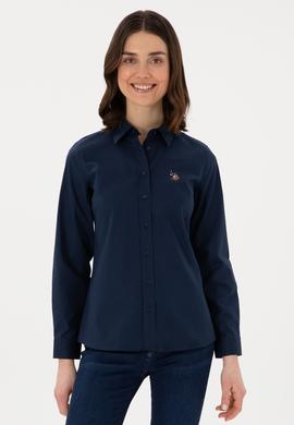 Kadın Lacivert Uzun Kollu Basic Gömlek - 50298089019