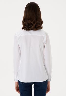 Kadın Beyaz Uzun Kollu Basic Gömlek - 50298113059