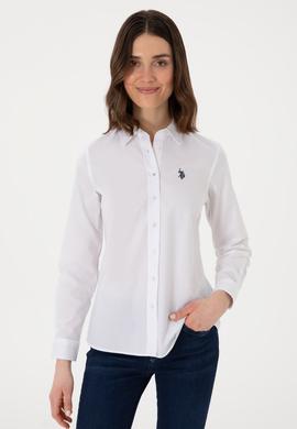 Kadın Beyaz Uzun Kollu Basic Gömlek - 50298113059