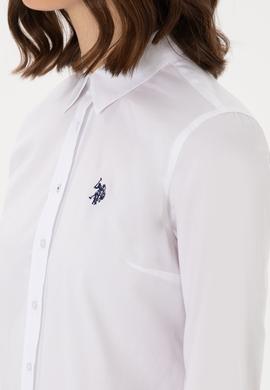 Kadın Beyaz Uzun Kollu Basic Gömlek - 50298113059