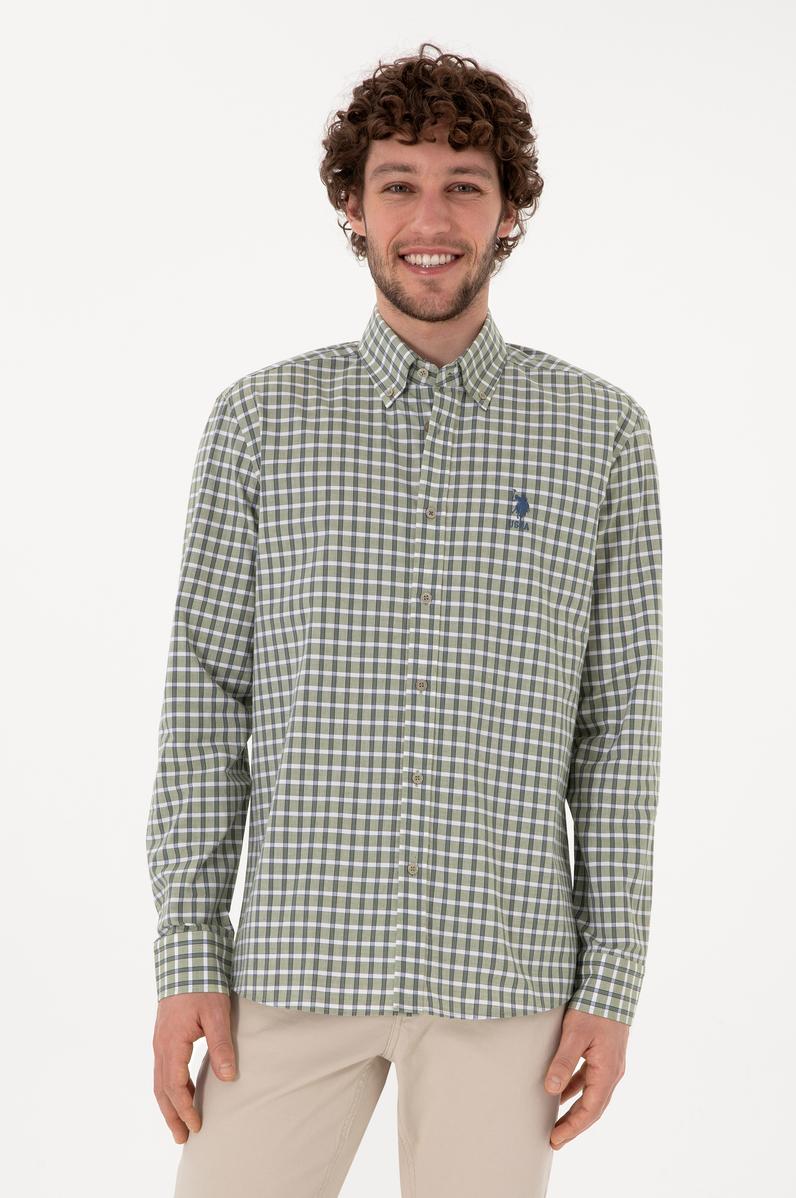 Erkek Yeşil Uzun Kollu Gömlek