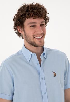 Erkek Açık Mavi Kısa Kollu Gömlek - 50298007029