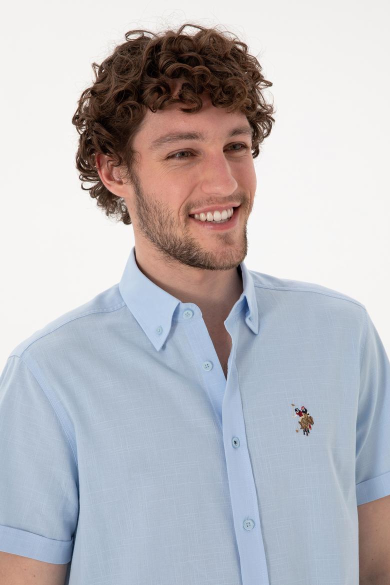 Erkek Açık Mavi Kısa Kollu Gömlek - 50298007029