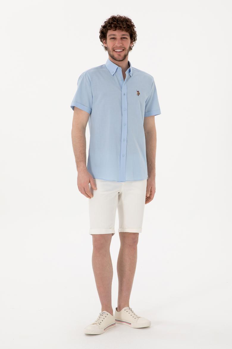 Erkek Açık Mavi Kısa Kollu Gömlek - 50298007029