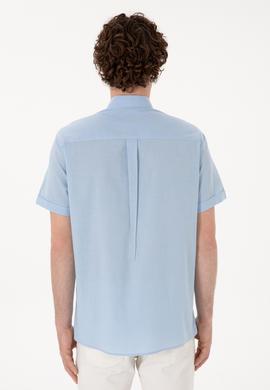 Erkek Açık Mavi Kısa Kollu Gömlek - 50298007029