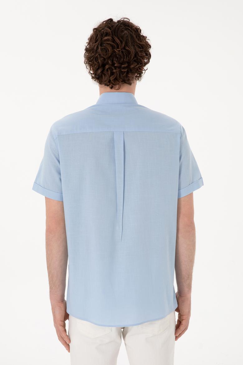 Erkek Açık Mavi Kısa Kollu Gömlek - 50298007029