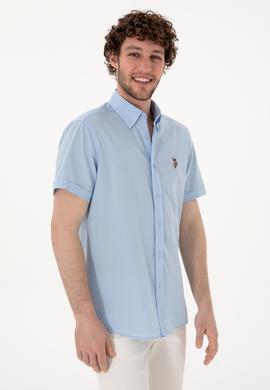 Erkek Açık Mavi Kısa Kollu Gömlek - 50298007029