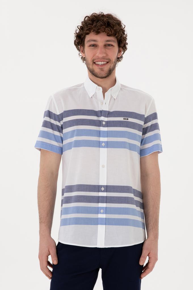 Erkek Saks Kısa Kollu Gömlek