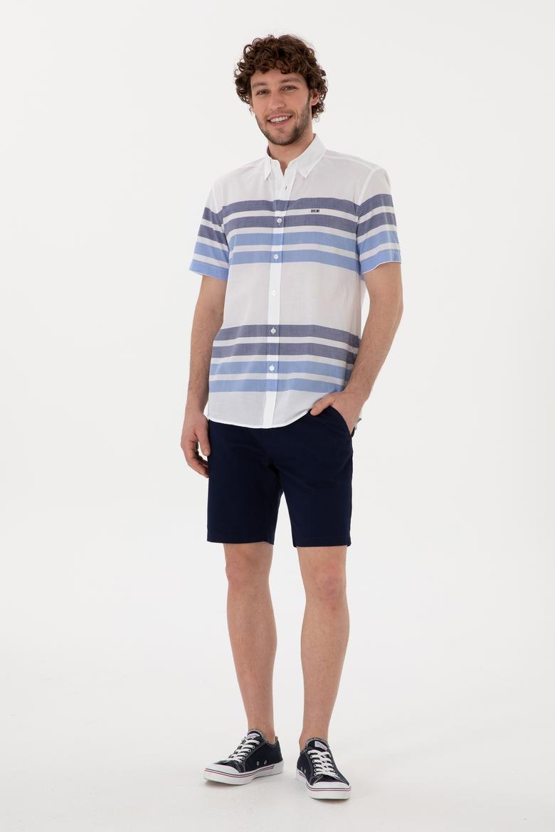 Erkek Saks Kısa Kollu Gömlek - 50282874004