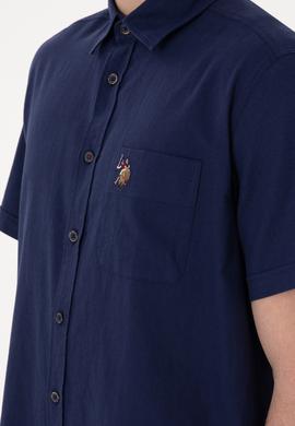 Erkek Lacivert Kısa Kollu Gömlek - 50297896093