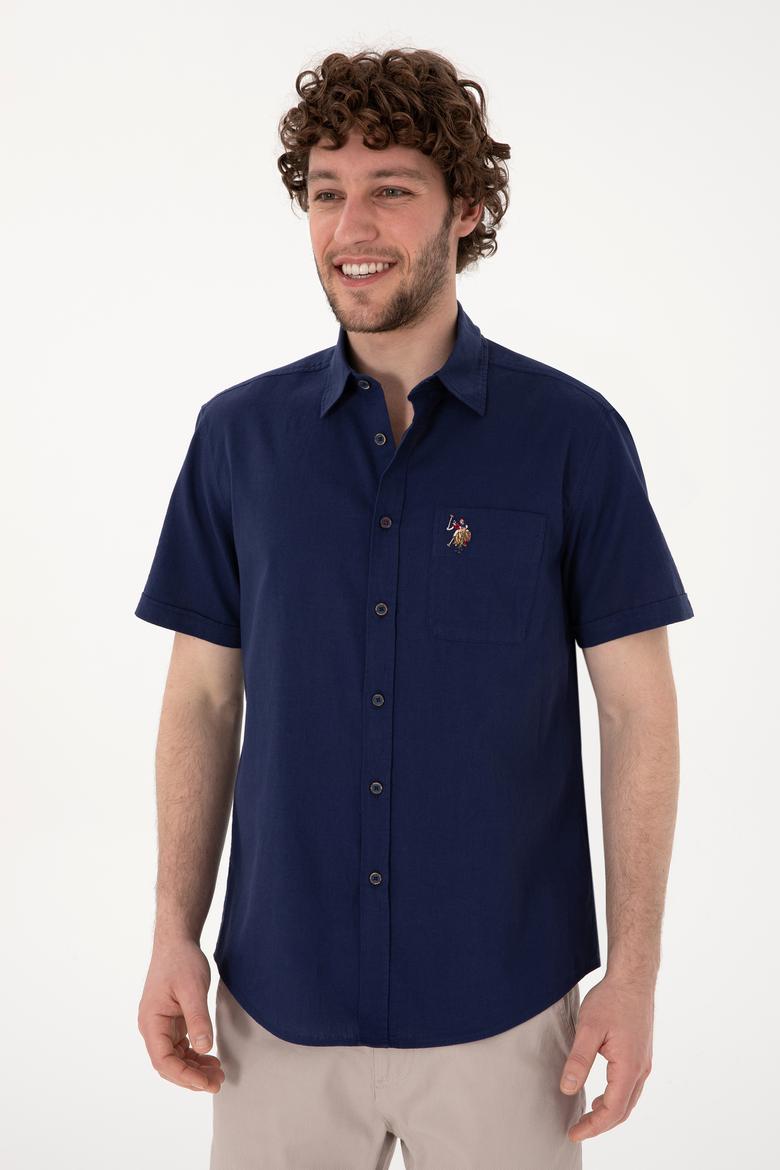 Erkek Lacivert Kısa Kollu Gömlek - 50297896093