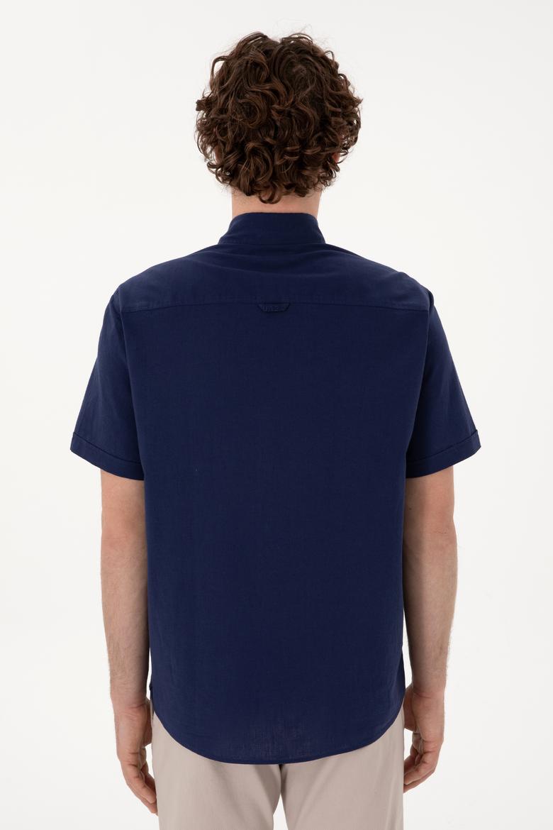 Erkek Lacivert Kısa Kollu Gömlek - 50297896093