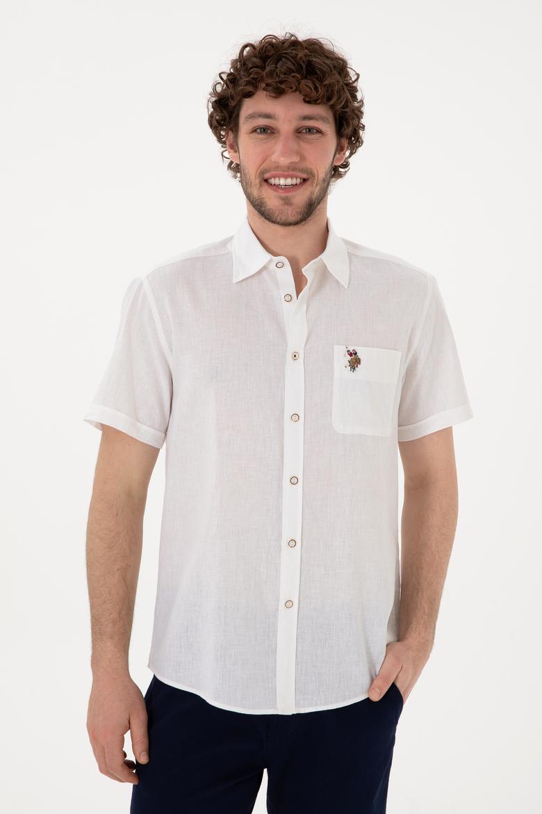 Erkek Beyaz Kısa Kollu Gömlek - 50297896005
