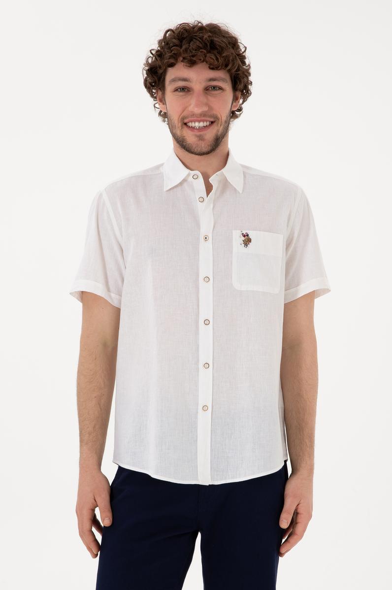 Erkek Beyaz Kısa Kollu Gömlek
