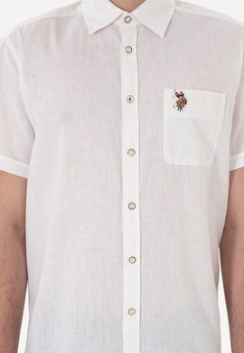 Erkek Beyaz Kısa Kollu Gömlek - 50297896005