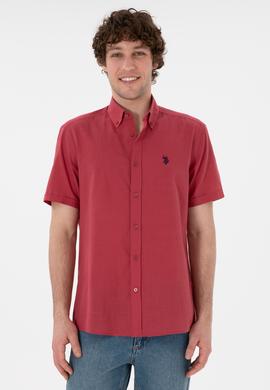 Erkek Vişne Kısa Kollu Gömlek - 50306324095