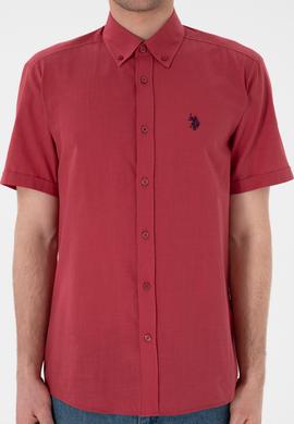 Erkek Vişne Kısa Kollu Gömlek - 50306324095